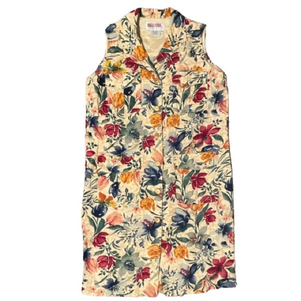Maggie London floral button down dress